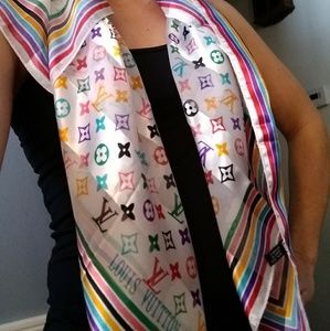 Louis Vuitton wrap silk scarf multi colored